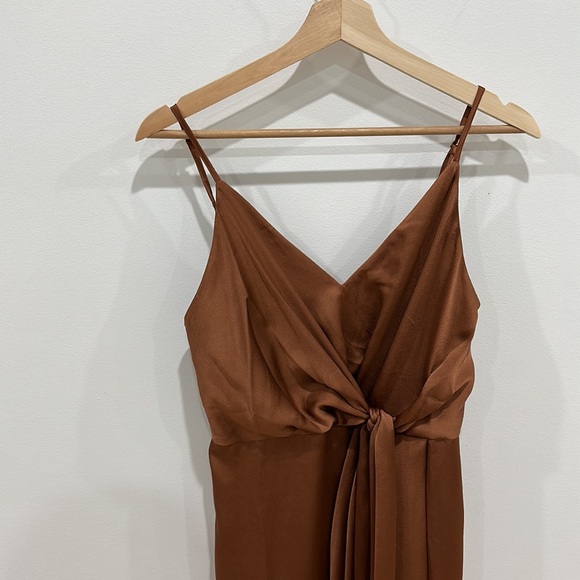 Shona Joy mocha satin dress. Size 6 - Picture 2 of 8